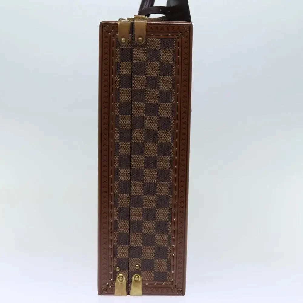 Louis Vuitton Damier Ebene Attache Case Handbag Brown